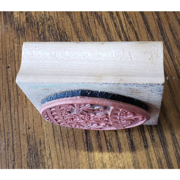 Vintage 1997 Limited Edition Easter Bunny Egg Wood Mounted Rubber Stamp - Picture 6 of 8